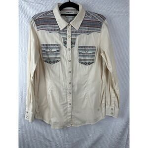 Ariat x Sendero Serape Snap Button Shirt Women's L Western Yoke Cotton